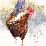 Painting titled Barn Yard Stomp by Gretchen Shepard