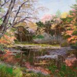 Pastel titled Western Mass Marsh by Mary Montague